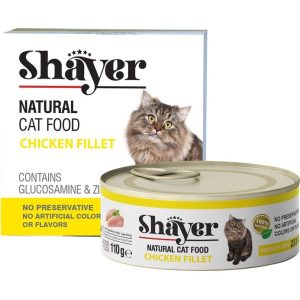 کنسرو غذای گربه با طعم فیله مرغ شایر Shayer Natural With Chicken Fillet